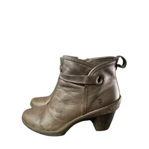 El Naturalista Womens N71 Lichen Heeled Ankle Boots Wood EU 40  US 9 Side Zip
